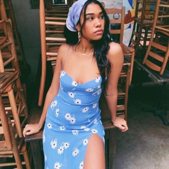 Reformation Juliette Blue (altered to mini length) - Picture 3 of 7